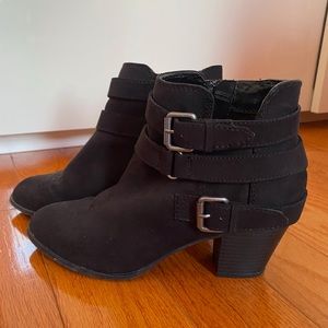 Express Black Buckle Ankle boots
